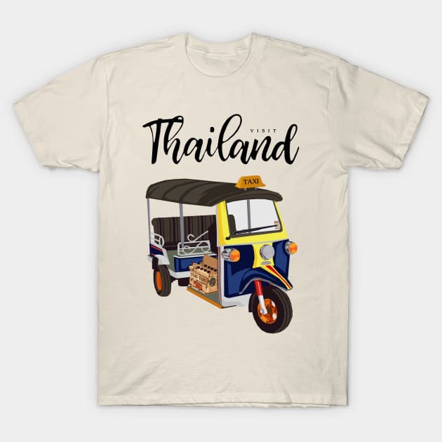 Tuk Tuk Thailand T-Shirt by KewaleeTee